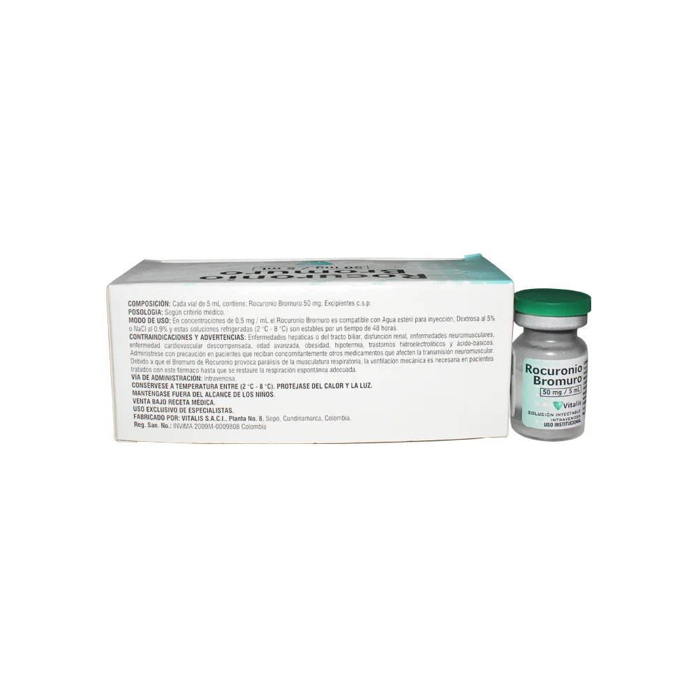 Bromuro de Rocuronio 50 mg/5 ml Inyectable - Vitalis