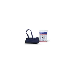 Cabestrillo de brazo Actimove Mitella de BSN extendido sobre fondo blanco