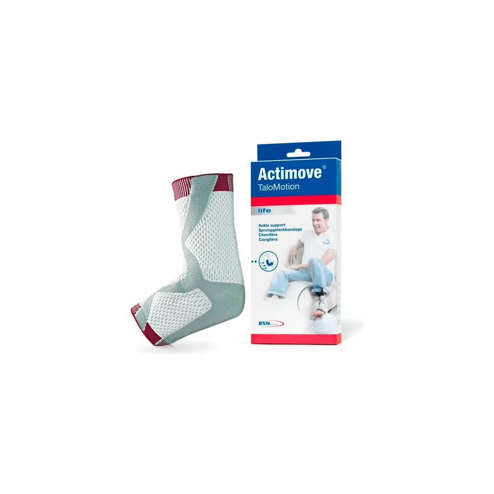 Tobillera Actimove TaloMotion de BSN en tejido elástico blanco vista de perfil