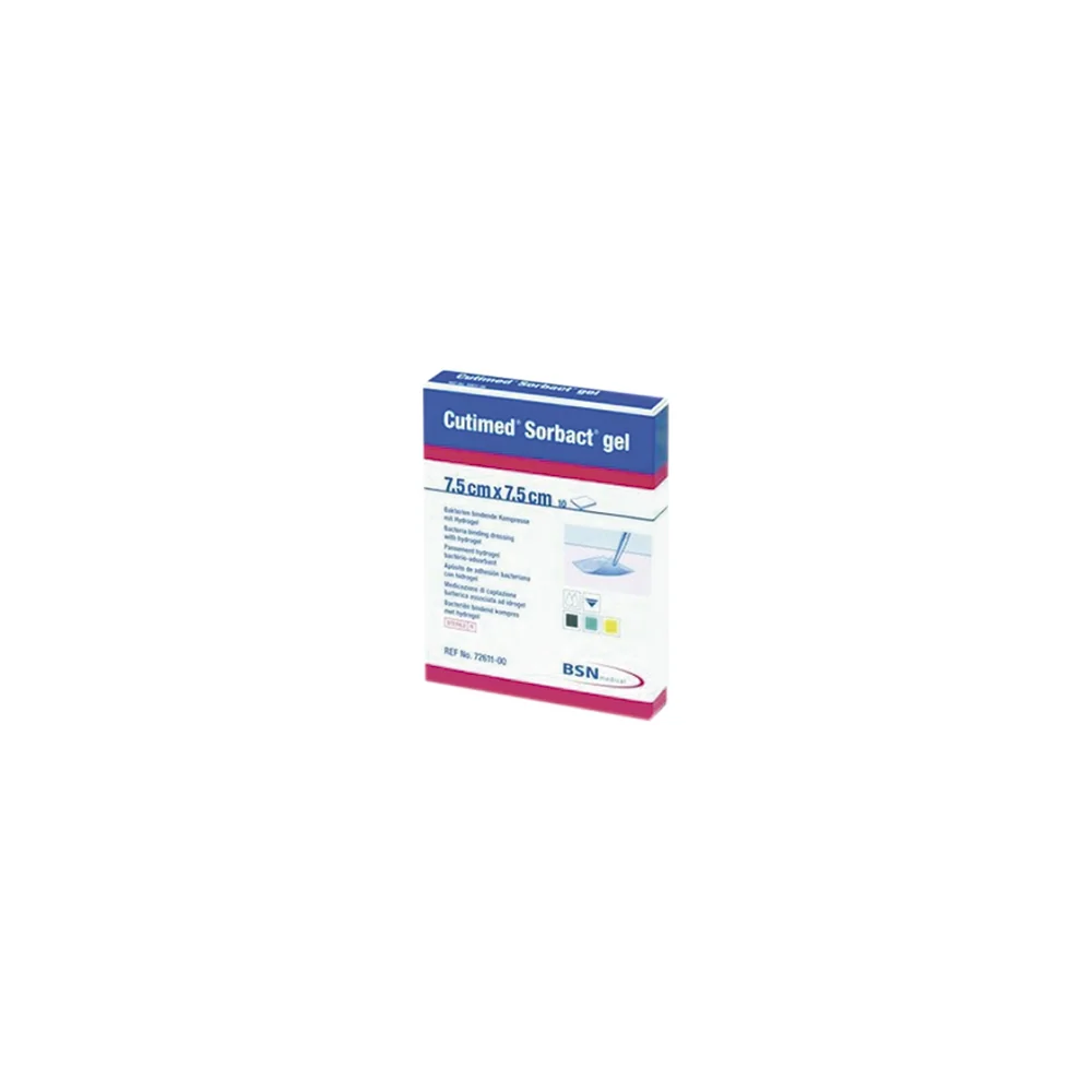 Apósito Cutimed Sorbact Gel de BSN con hidrogel y capa verde de adhesión bacteriana