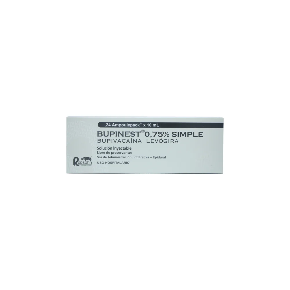Bupinest Bupivacaína Levógira 0.75% Simple 10 ml - Ropsohn