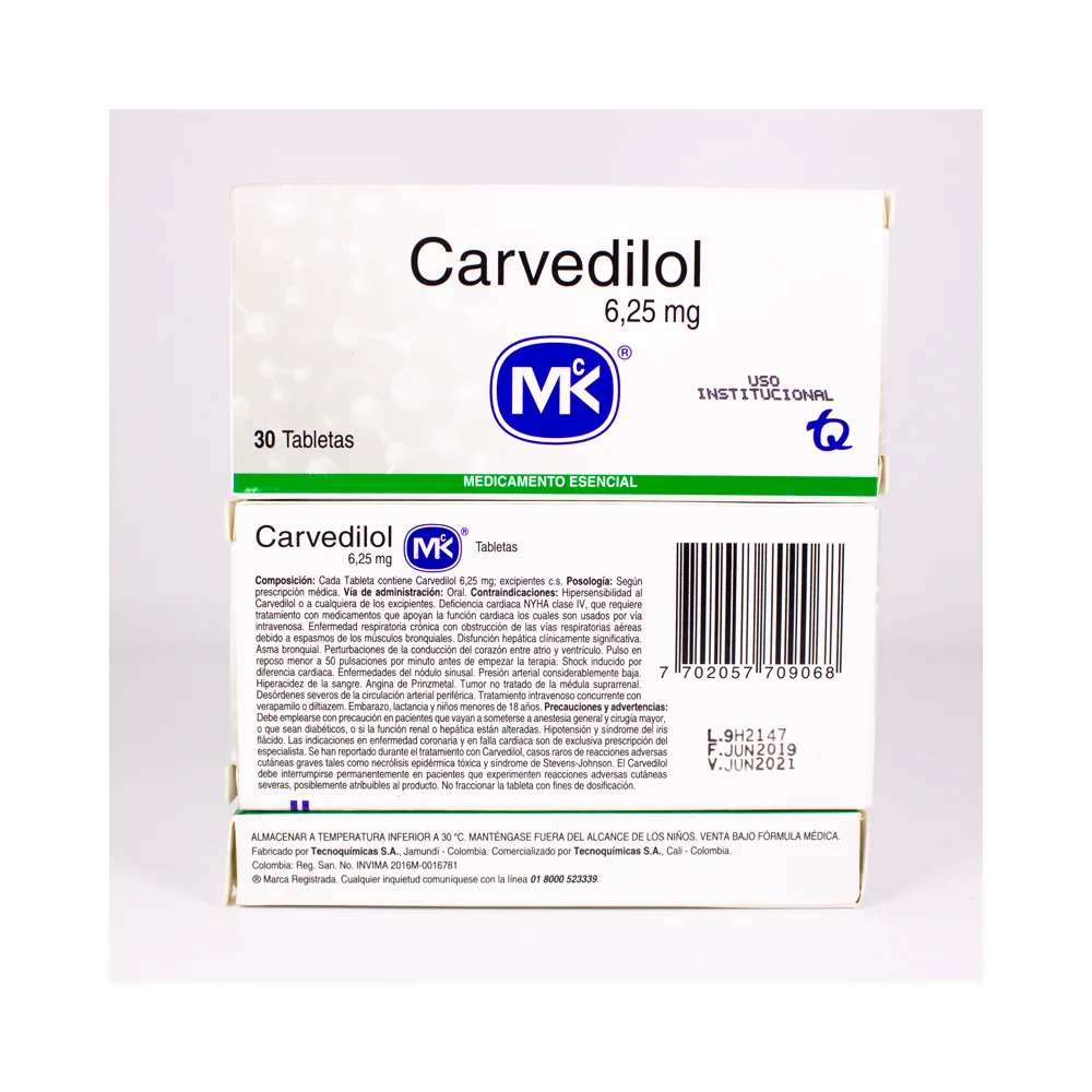 Carvedilol MK 6.25 mg Tabletas — MK