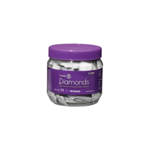 Frasco plástico de sobres gelificantes Diamonds de Convatec con control de olores ActiveOne