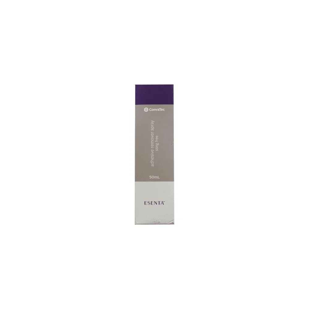 Frasco spray de 50 ml del eliminador de adhesivo Esenta Sting Free de Convatec para accesorios de ostomía