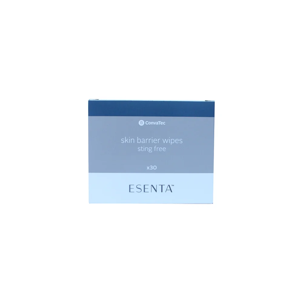 Caja de toallitas Esenta Sting Free de Convatec, protector cutáneo en sobres individuales