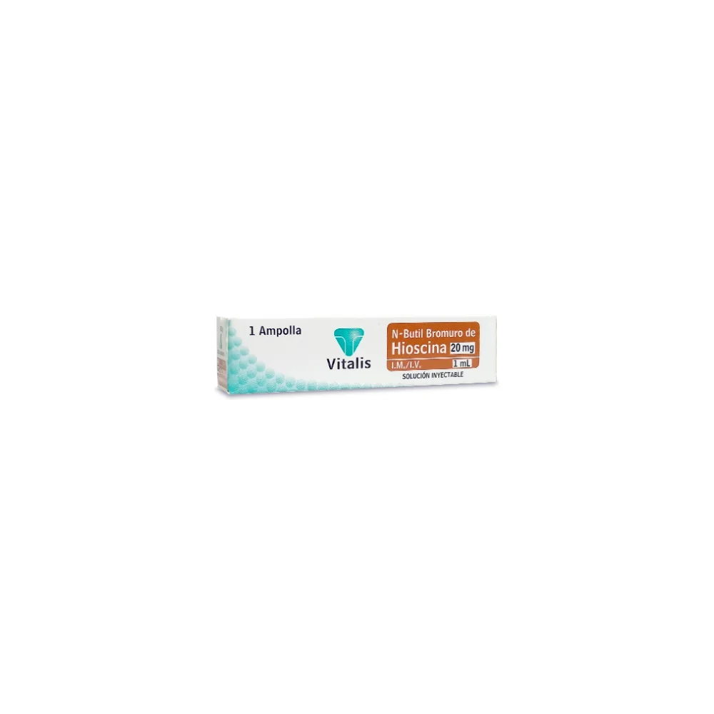 Hioscina N-Butilbromuro 20 mg/1 ml Inyectable - Vitalis