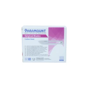 Caja de hojas de bisturí estériles Paramount en acero al carbón, presentación por 100 unidades