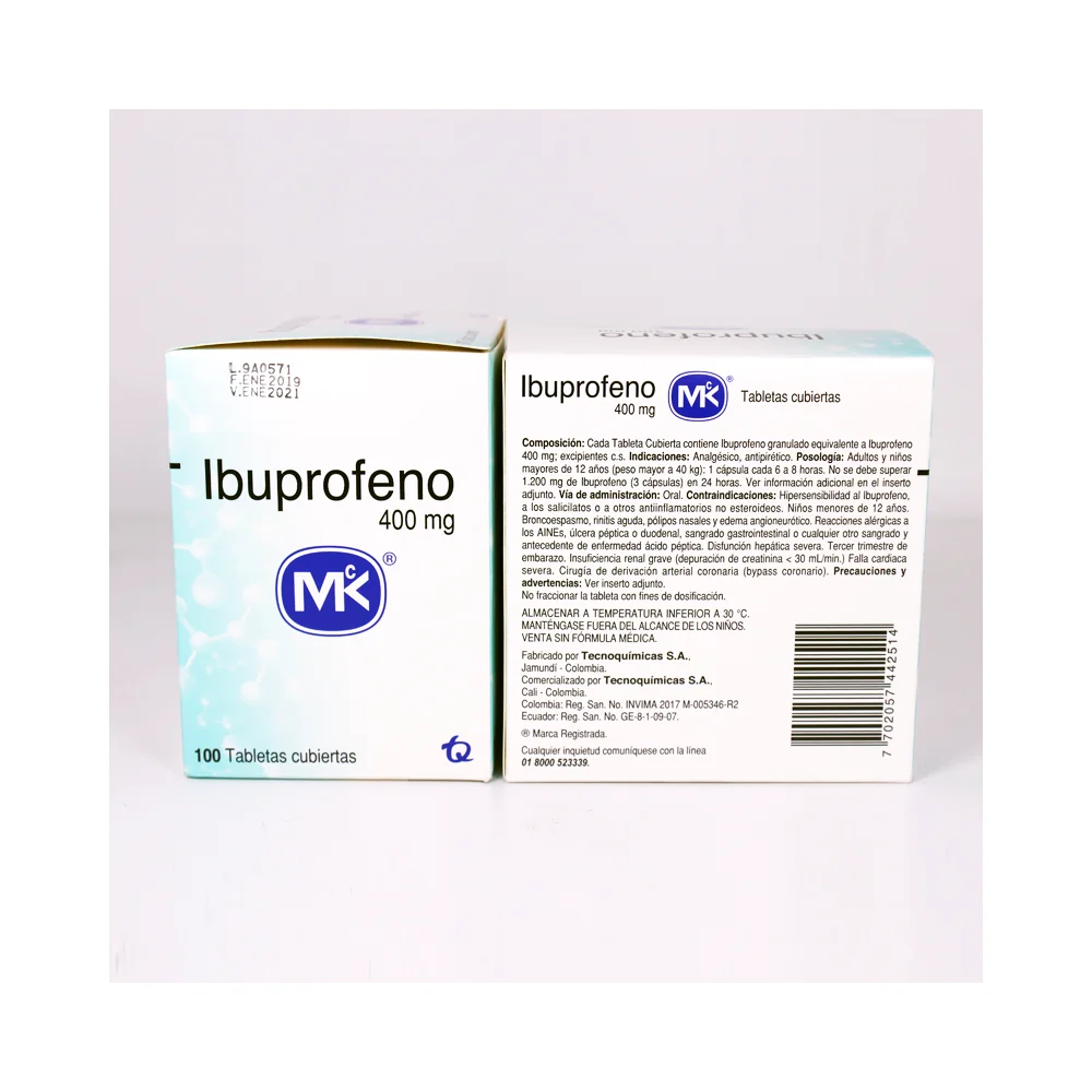 Ibuprofeno MK 400 mg Tabletas — MK