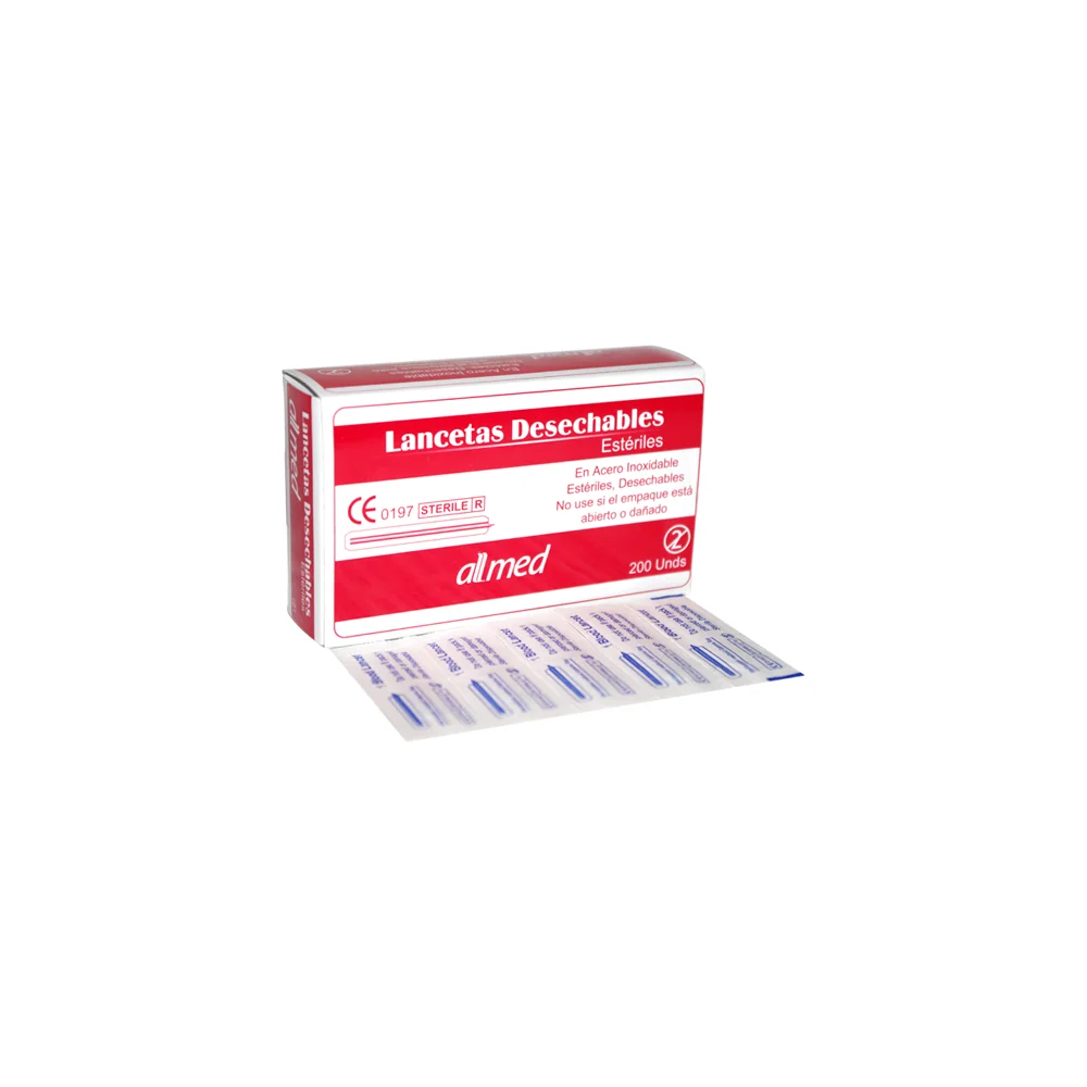 Lancetas Metálicas Estériles Paq x 200 — Allmed