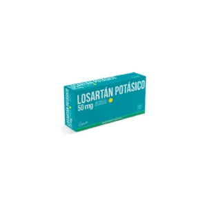 Caja de Losartán Potásico 50 mg tabletas recubiertas de Laproff, presentación por 300 tabletas