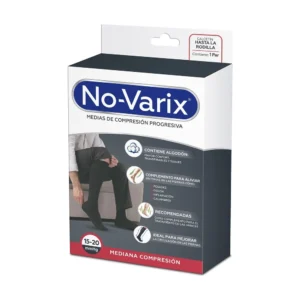 Media No-Varix línea Algodón de compresión media 15-20 mmHg hasta la rodilla