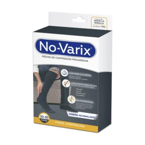 Media No-Varix línea Algodón con compresión firme de 20-30 mmHg hasta la rodilla