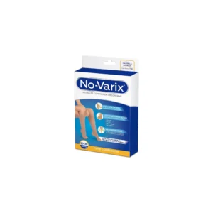 Media de compresión No-Varix opaca 20-30 mmHg con puntera abierta, color beige
