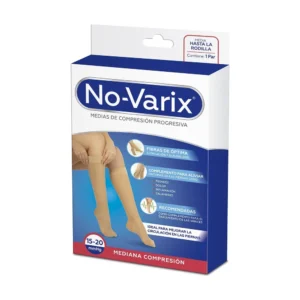 Media de compresión No-Varix línea Fibras 4G hasta la rodilla, 15-20 mmHg