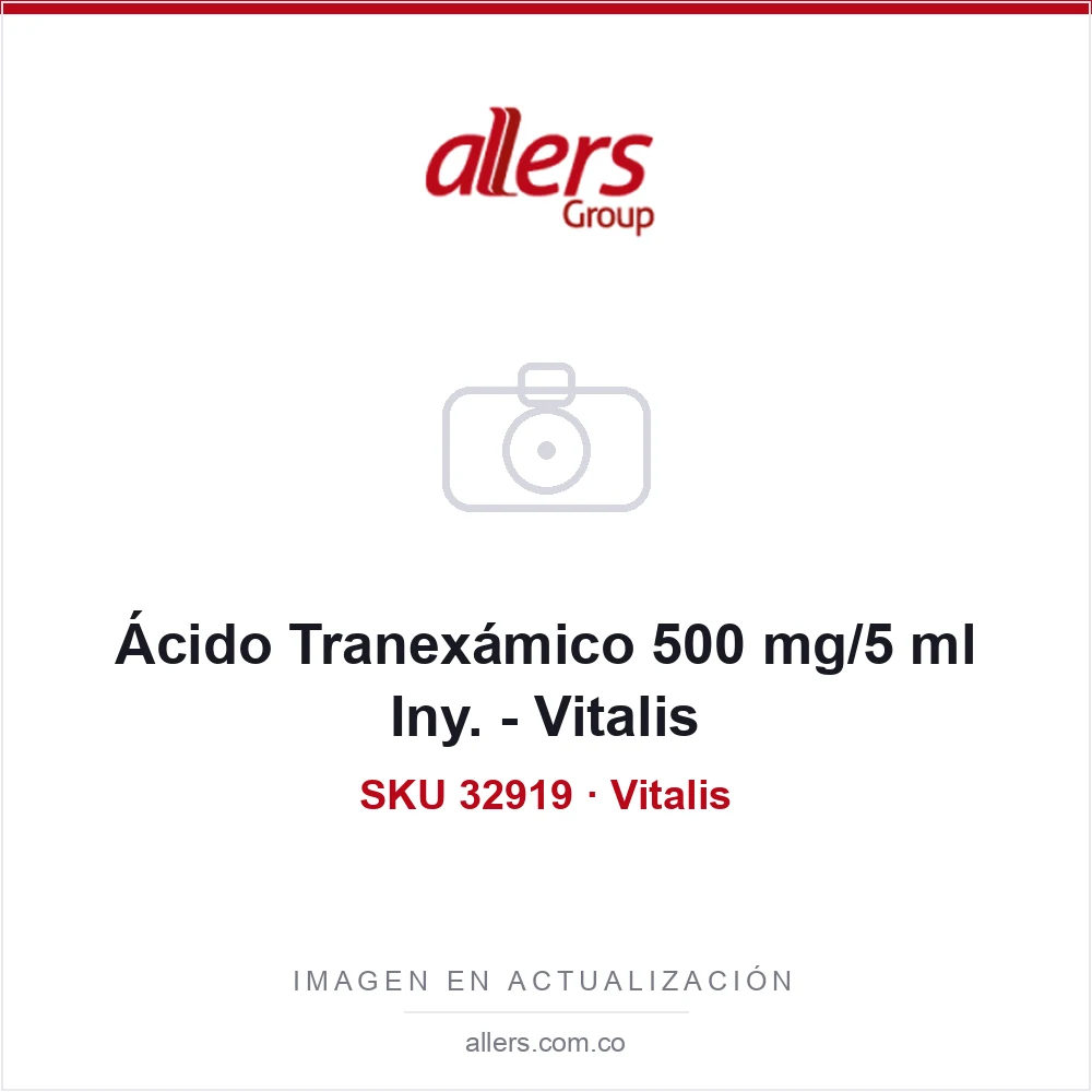 Ácido Tranexámico 500 mg/5 ml Iny. - Vitalis