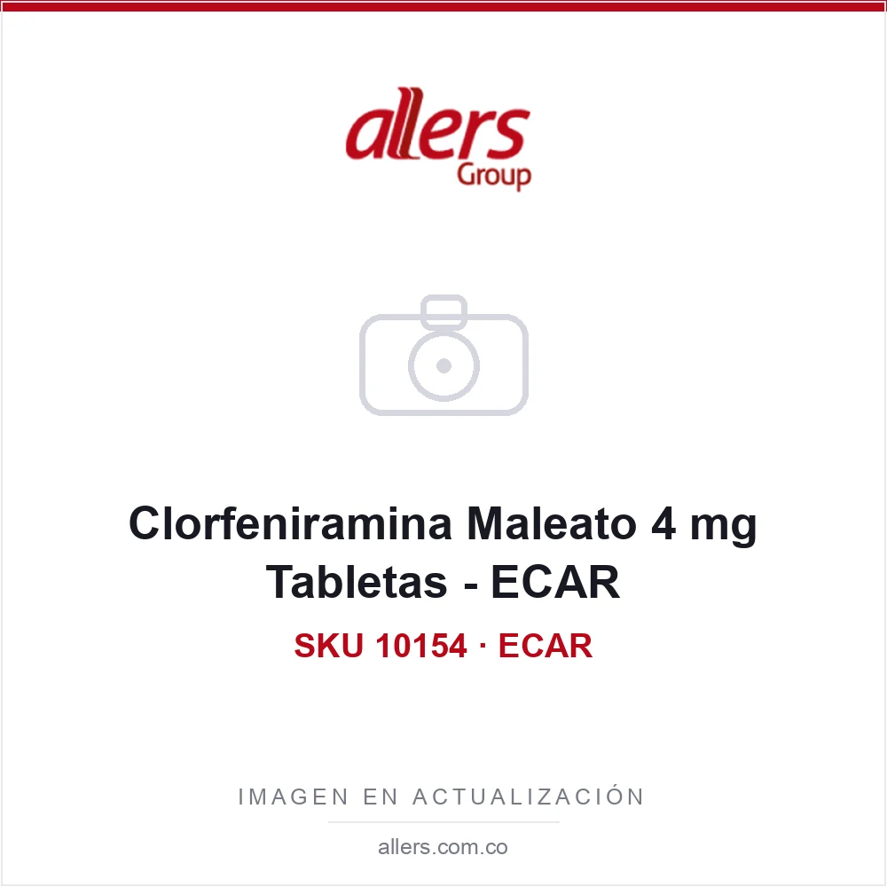 Clorfeniramina Maleato 4 mg Tabletas - ECAR