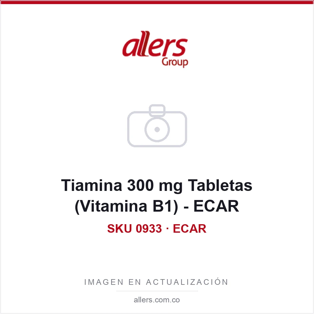 Tiamina 300 mg Tabletas (Vitamina B1) - ECAR