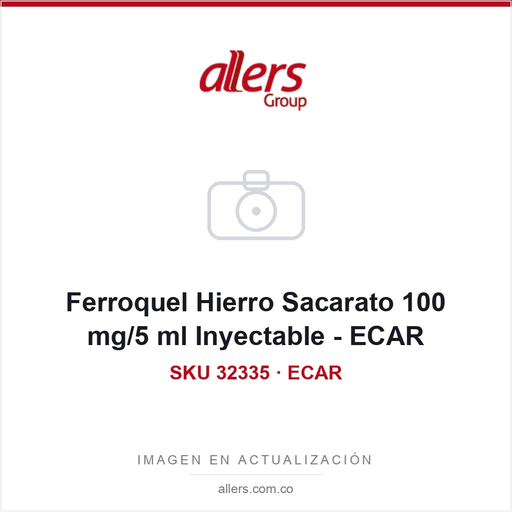 Ferroquel Hierro Sacarato 100 mg/5 ml Inyectable - ECAR