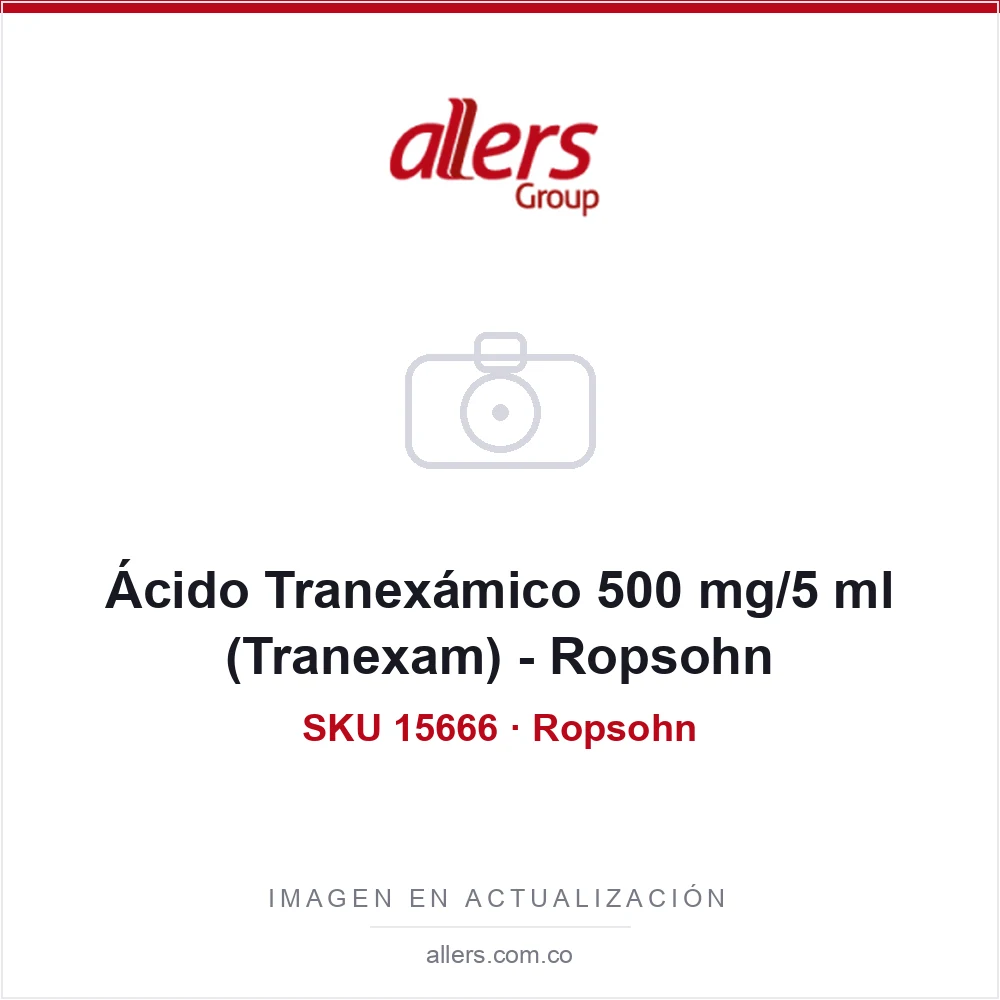 Ácido Tranexámico 500 mg/5 ml (Tranexam) - Ropsohn