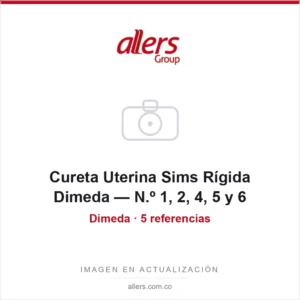 Cureta uterina Sims rígida marca Dimeda en acero inoxidable, referencias N.º 1 a N.º 6