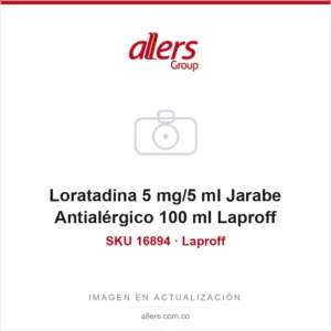 Frasco de jarabe Loratadina 5 mg/5 ml Laproff de 100 ml, antihistamínico
