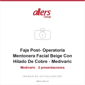 Faja Post- Operatoria Mentonera Facial Beige Con Hilado De Cobre Medivaric