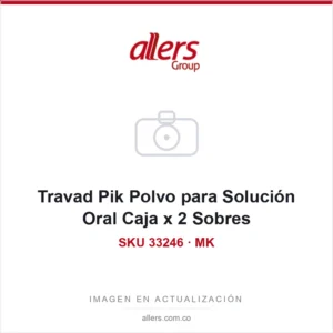 Caja de Travad Pik polvo para solución oral por 2 sobres, submarca Travad de MK / Tecnoquímicas