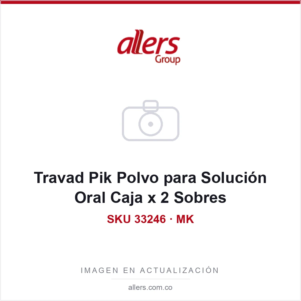 Caja de Travad Pik polvo para solución oral por 2 sobres, submarca Travad de MK / Tecnoquímicas