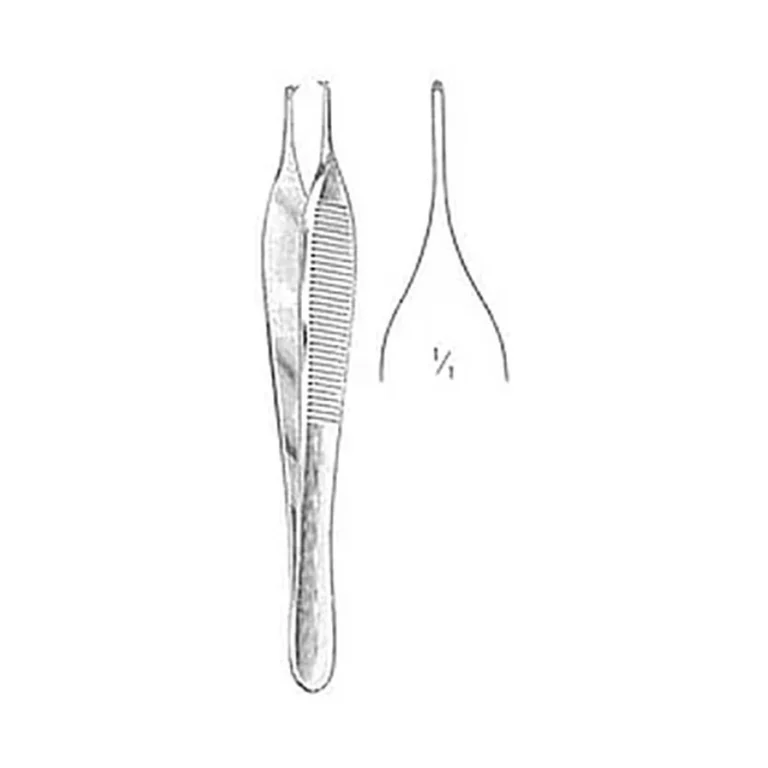 Pinza de disección Adson fina, la pinza de piel en cirugía plástica y sutura
