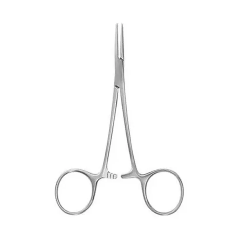 Pinza hemostática Rochester-Péan, larga y con estriado en toda la rama