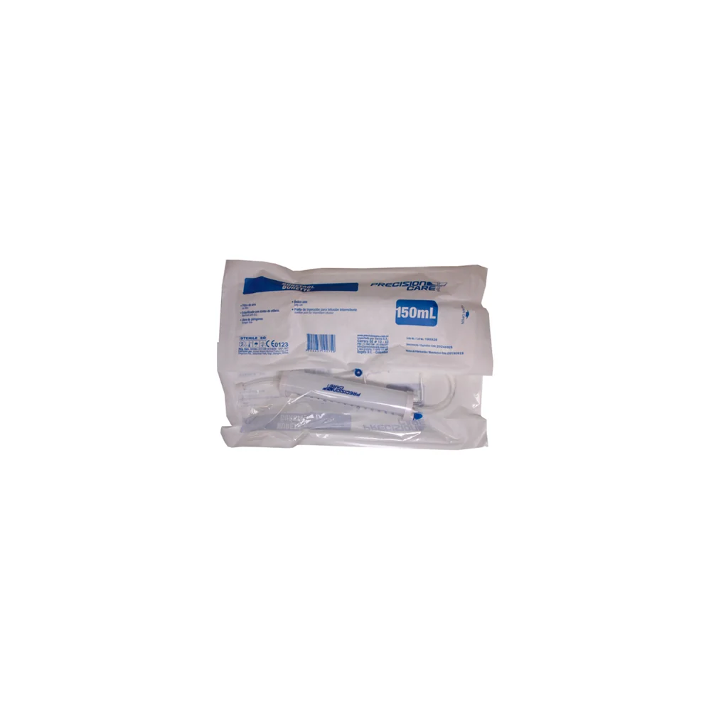 Equipo de buretrol 150 ml Precision Care con cámara graduada y regulador de flujo