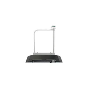 Báscula de plataforma Seca 676 con rampa integrada y pasamanos para silla de ruedas