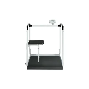 Báscula multifunción de plataforma Seca 684 con pasamanos, asiento plegable y rampa