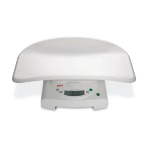 Báscula pesa bebé digital Seca 834 con bandeja desmontable, grado médico Clase IIII, sobre fondo blanco