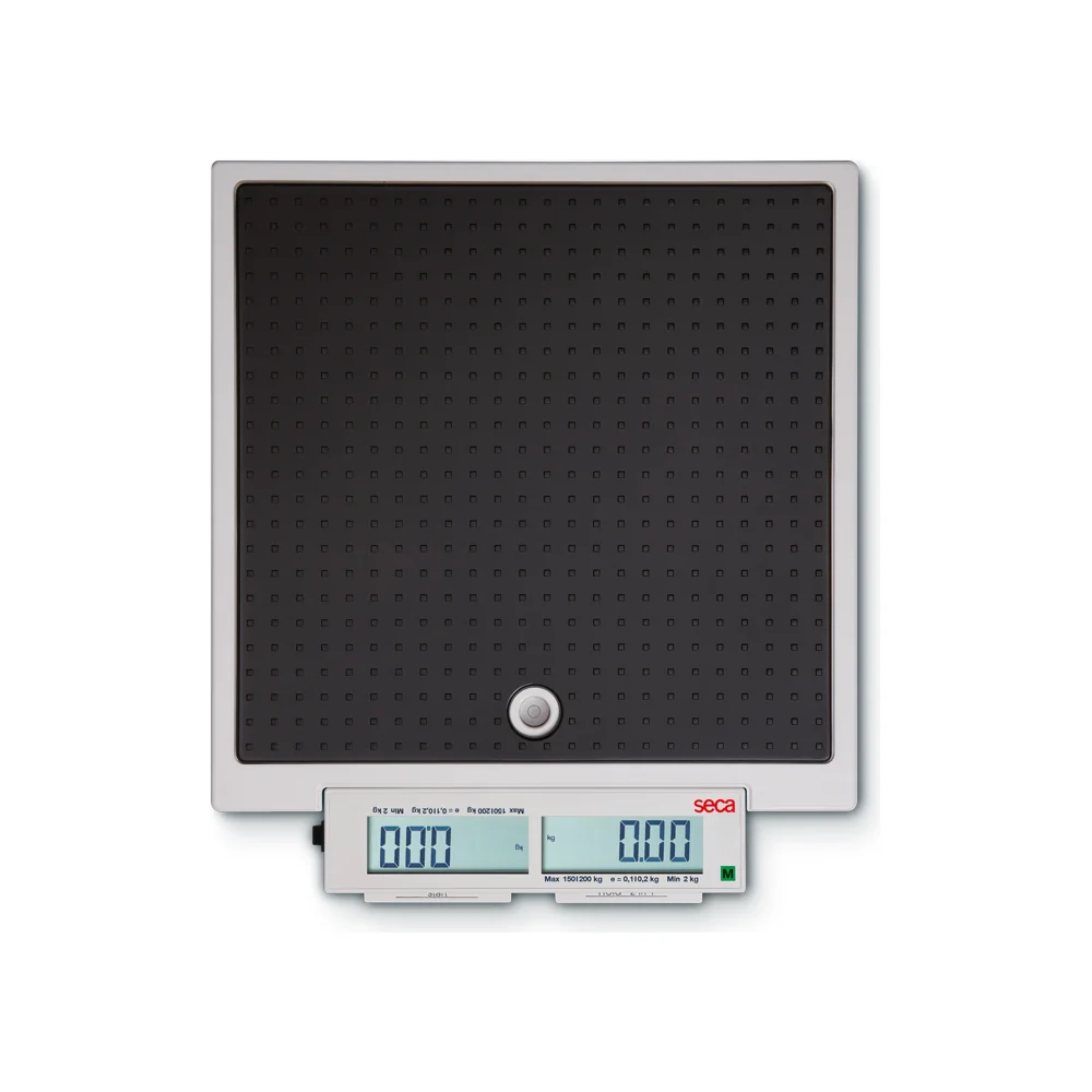 Báscula digital de piso Seca 878 Clase III con doble pantalla, vista frontal