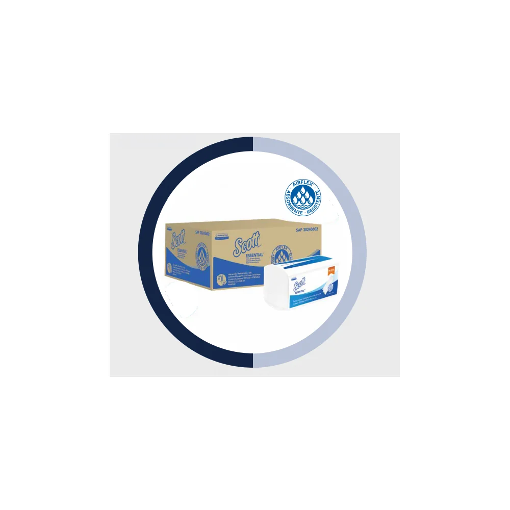 Toalla de Manos Scott Interdoblada en Z blanca hoja sencilla x 150 — Kimberly-Clark