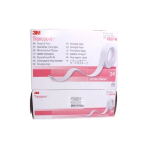 Rollo de cinta Transpore 3M transparente de polietileno macroperforado