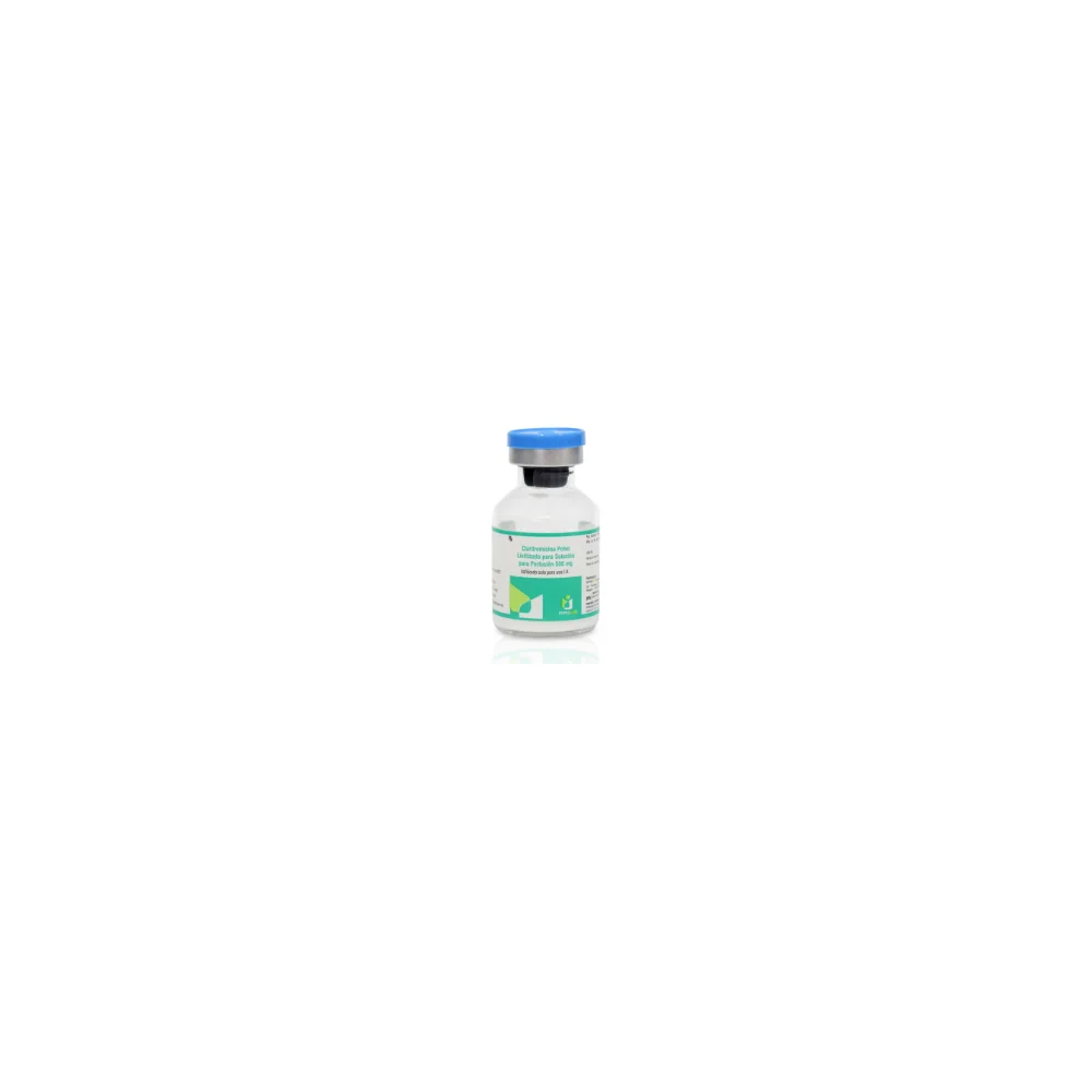 Vial de claritromicina 500 mg Sicmafarma, polvo estéril para reconstituir de uso intravenoso