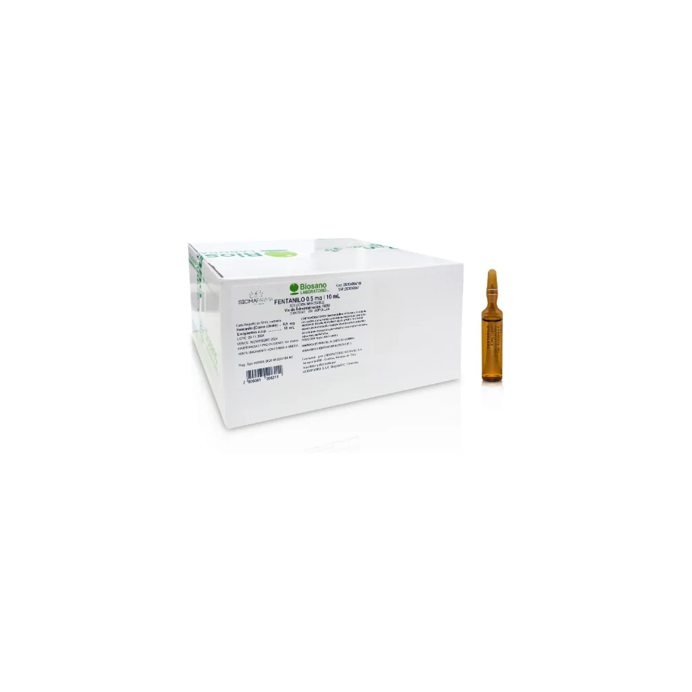 Ampolla de fentanilo 0,5 mg/10 ml solución inyectable Sicmafarma