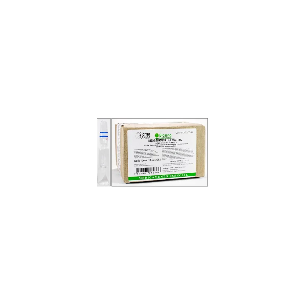 Ampolla de neostigmina 0,5 mg/ml solución inyectable Sicmafarma