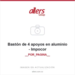 Bastón de cuatro apoyos en aluminio negro con base pequeña Impocor FS924L