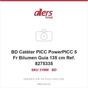 Catéter PICC BD PowerPICC de 5 Fr bilumen con guía de 135 cm referencia 8275335 en bandeja estéril