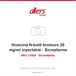 Ampolla de hioscina N-butil bromuro 20 mg/ml Sicmafarma, solución inyectable