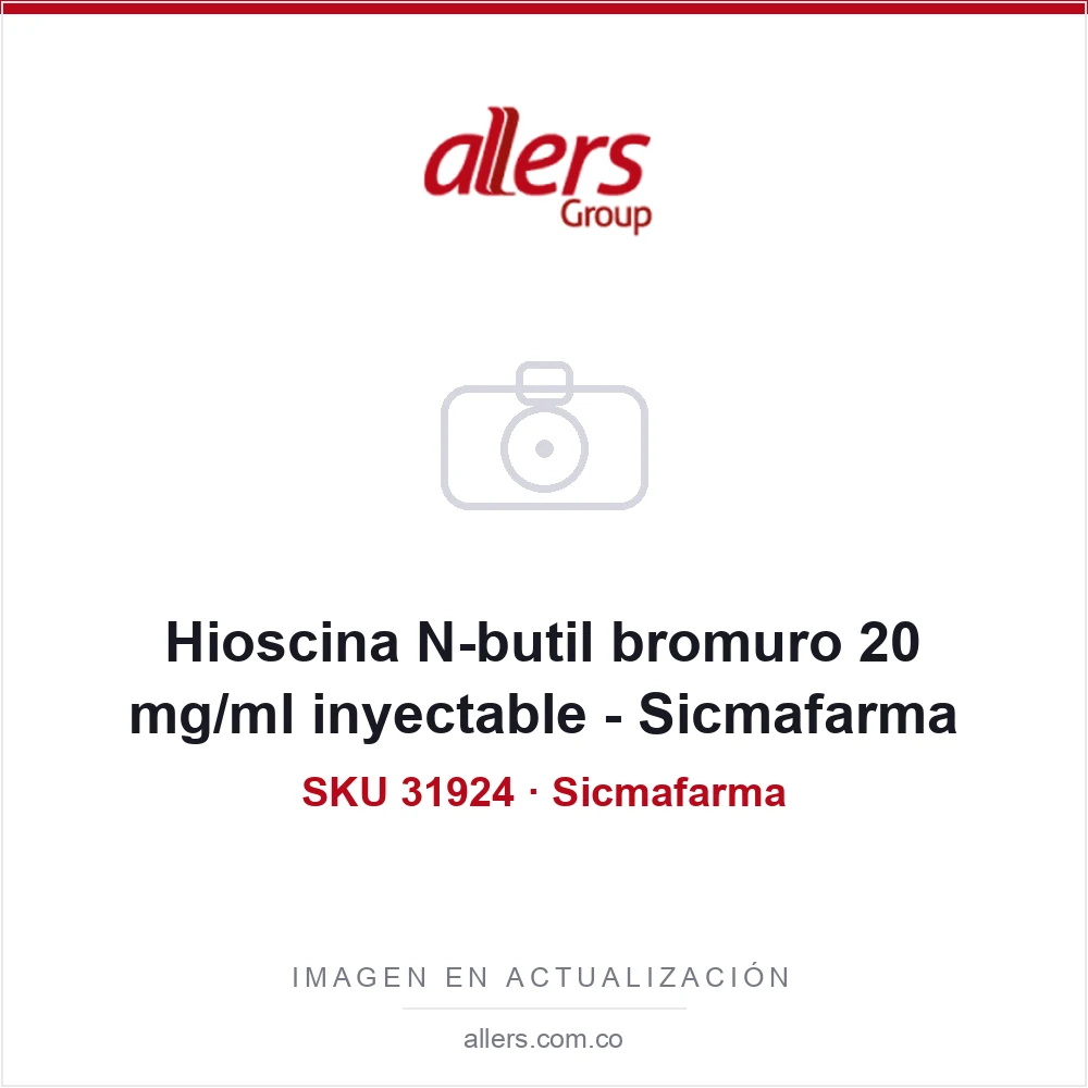 Ampolla de hioscina N-butil bromuro 20 mg/ml Sicmafarma, solución inyectable