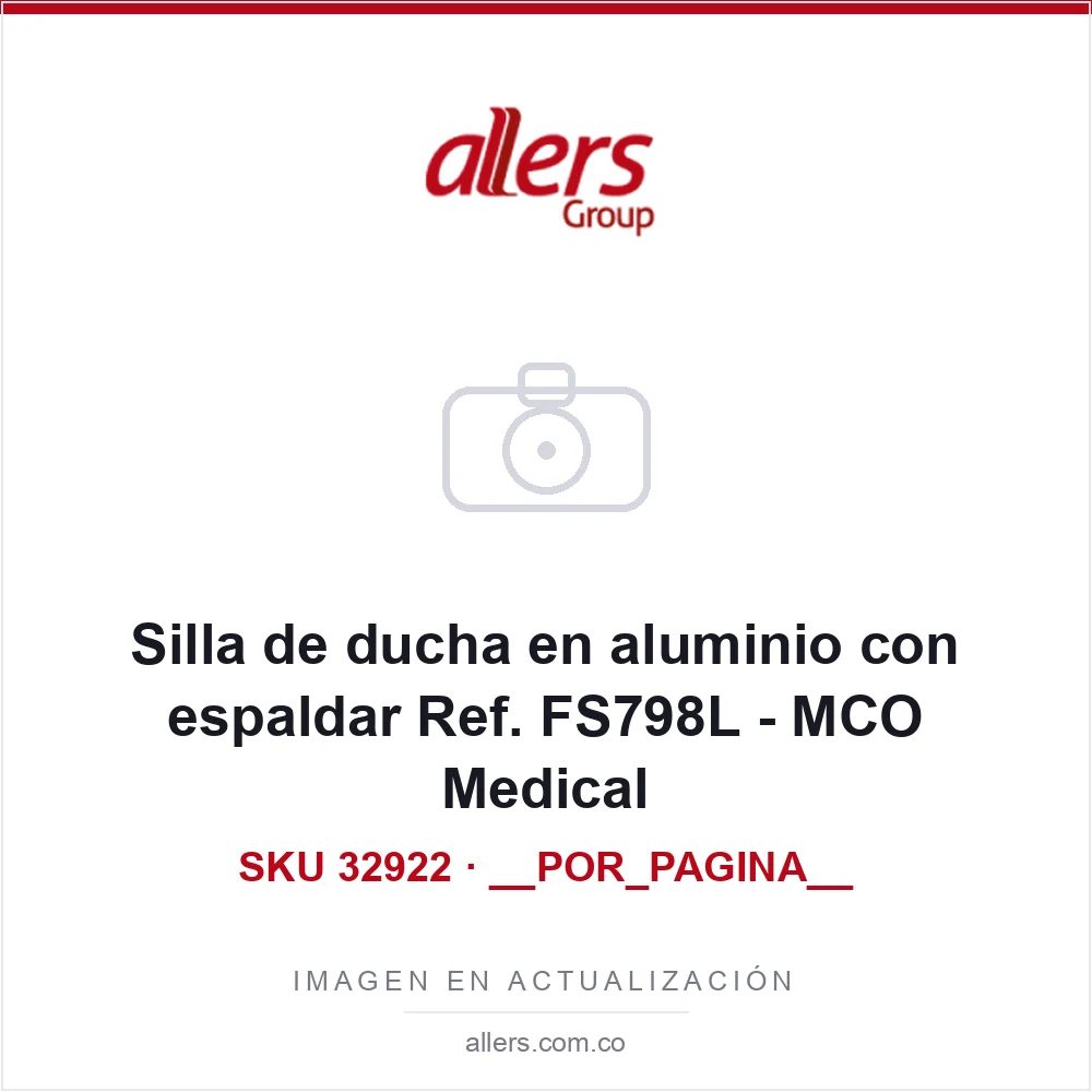 Silla de ducha en aluminio con espaldar MCO Medical REF FS798L