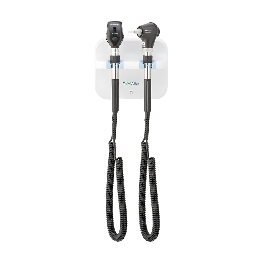Sistema de pared Welch Allyn Green Series 777 con oftalmoscopio coaxial LED y otoscopio MacroView