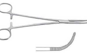 Pinza Mixter (cístico) Tontarra: curva y angulada, de 14 a 28 cm, referencia 040-473-23 · Mixter curva estriada, 23 cm